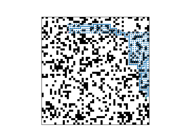 A* search visualization using high-g tie-breaking