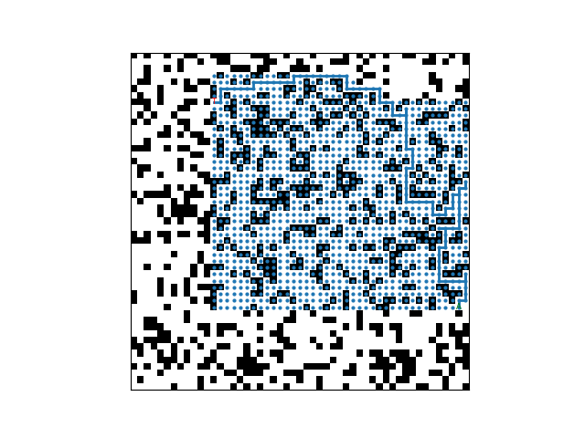A* search visualization using low-g tie-breaking
